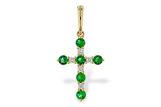 D302-11415: PENDANT .27 TW EMERALD .35 TGW