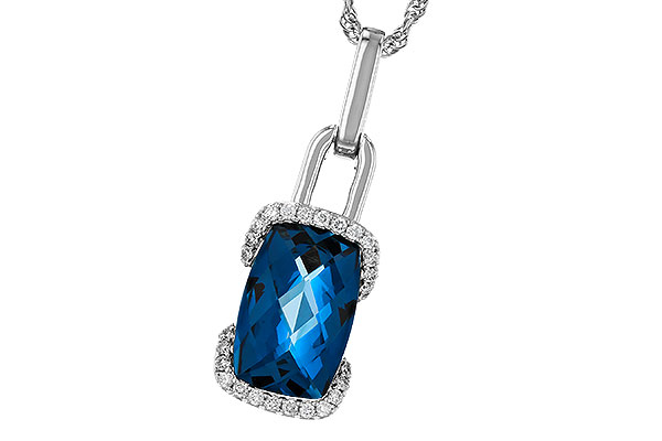 F302-17760: NECK 3.75 LONDON BLUE TOPAZ 3.90 TGW (12x8MM LBT)