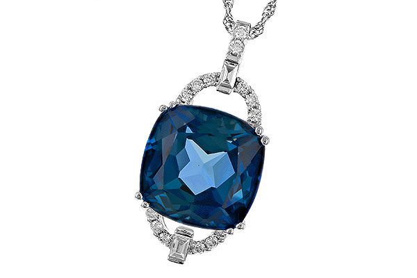 H302-10514: NECK 9.00 LONDON BLUE TOPAZ 9.20 TGW (12MM LBT)