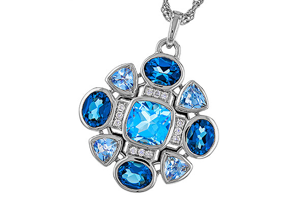 H302-12278: NECKLACE 3.19 TW BLUE TOPAZ 3.25 TGW