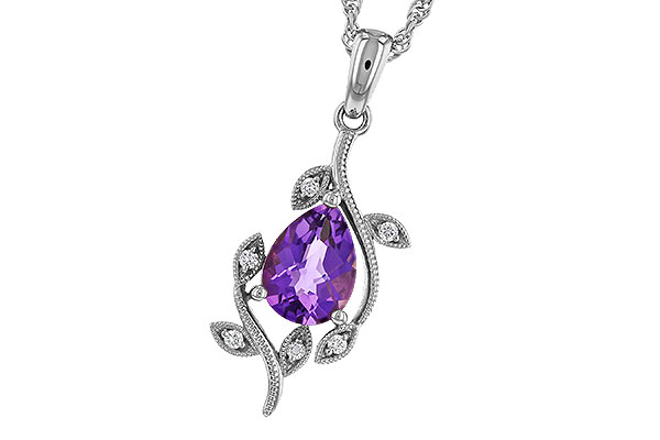 H302-12323: NECKLACE .88 AMETHYST .93 TGW (8x6MM AMY)