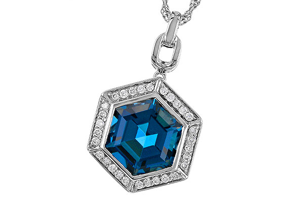 K302-11414: NECK 3.40 LONDON BLUE TOPAZ 3.55 TGW (9MM LBT)