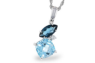 M302-13187: NECKLACE 2.37 TW BLUE TOPAZ 2.40 TGW